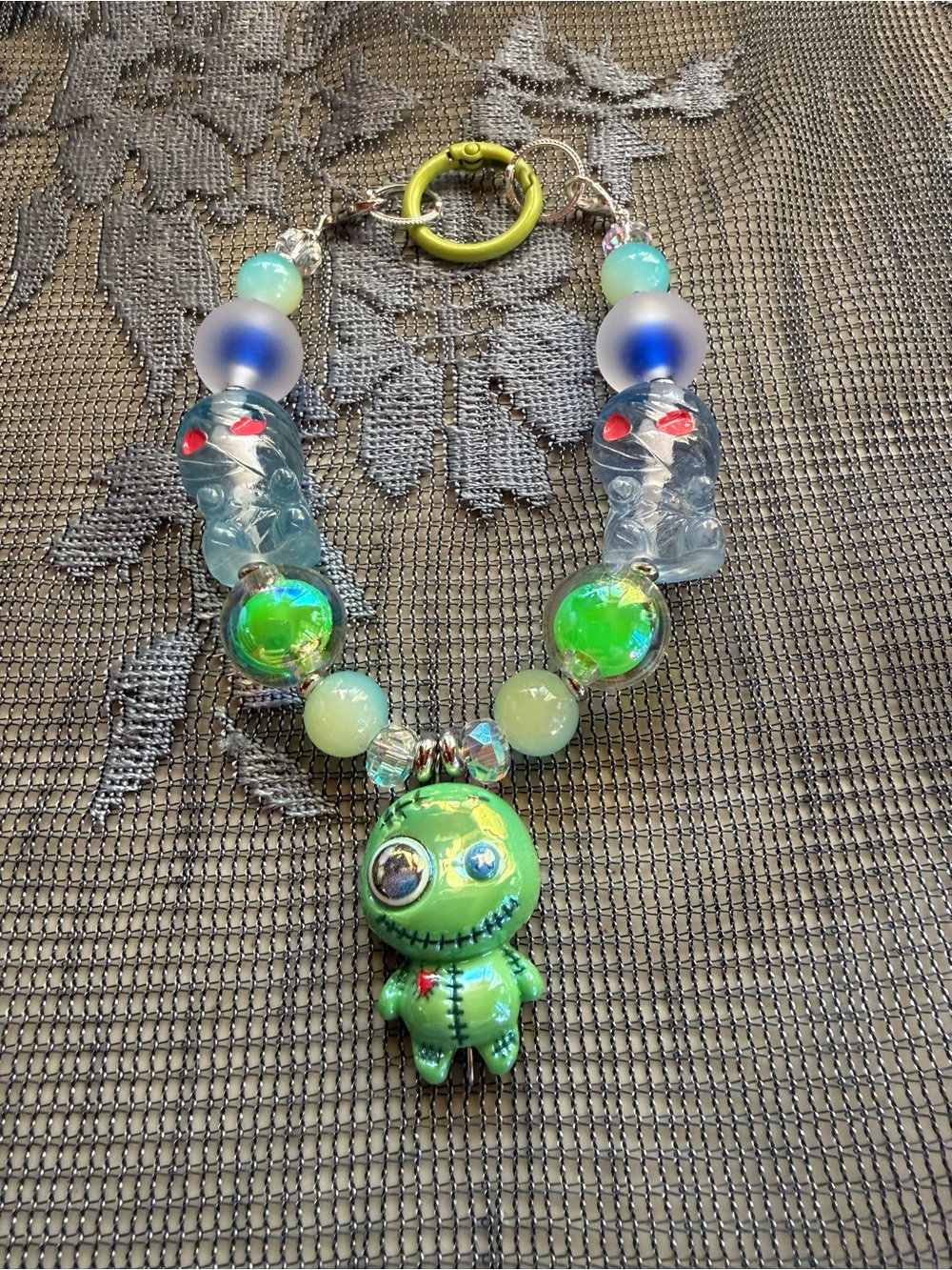 Green Mummy  Charm Keychain